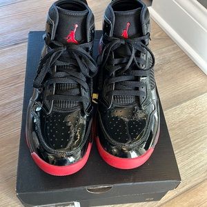 Nike Air Jordan Mars 270 Patent Bred Mens size 10.5 Black Red Shoes